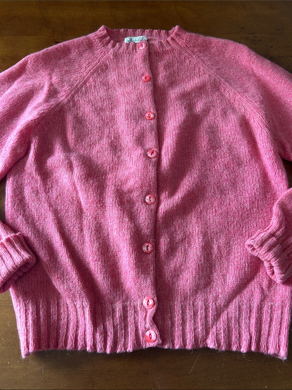 Vintage 1960s 100% Virgin Wool Classic Crewneck Button-Up Sweater
